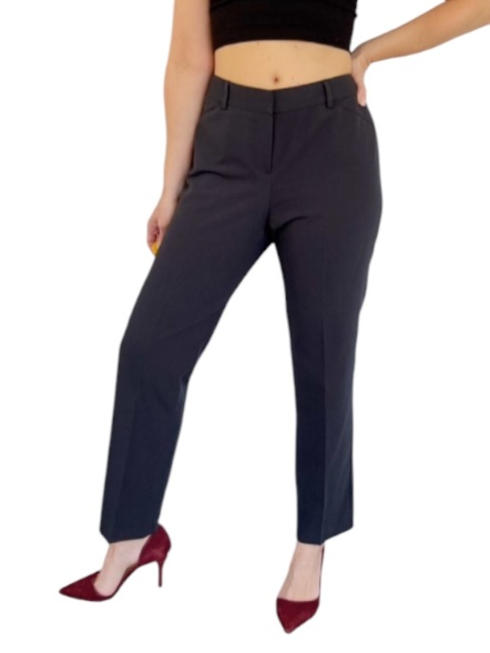 Sharagano Petite black straight leg spandex stretch dress pants size 10P